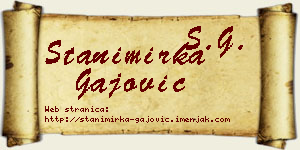 Stanimirka Gajović vizit kartica